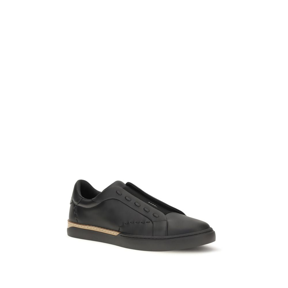Fendi Black Calf Leather Bos Taurus Sneakers | Regal Royce