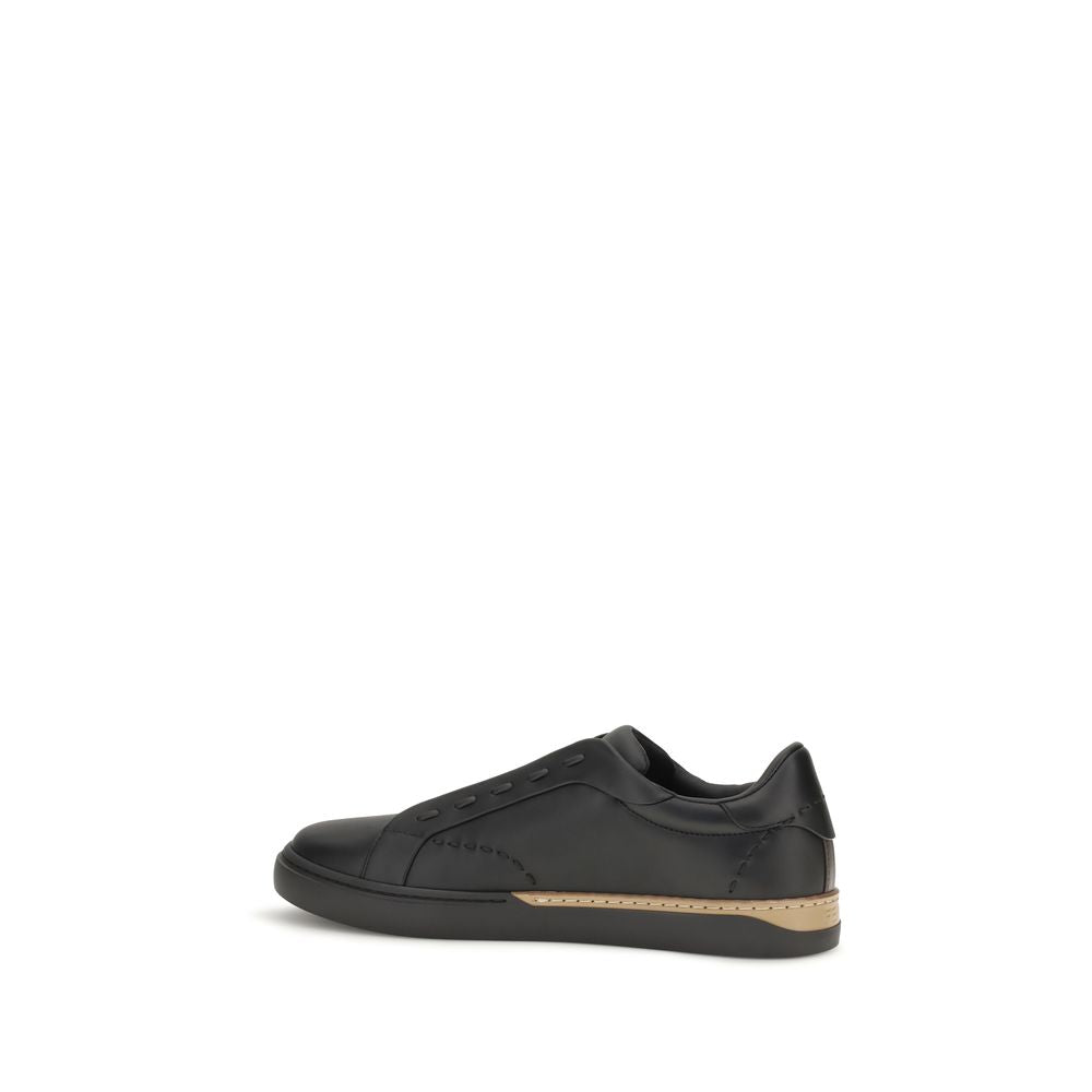 Fendi Black Calf Leather Bos Taurus Sneakers | Regal Royce