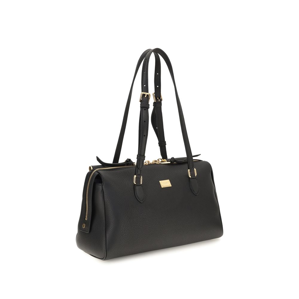 Dolce & Gabbana Black Calf Leather Bos Taurus Shoulder Bag | Regal Royce