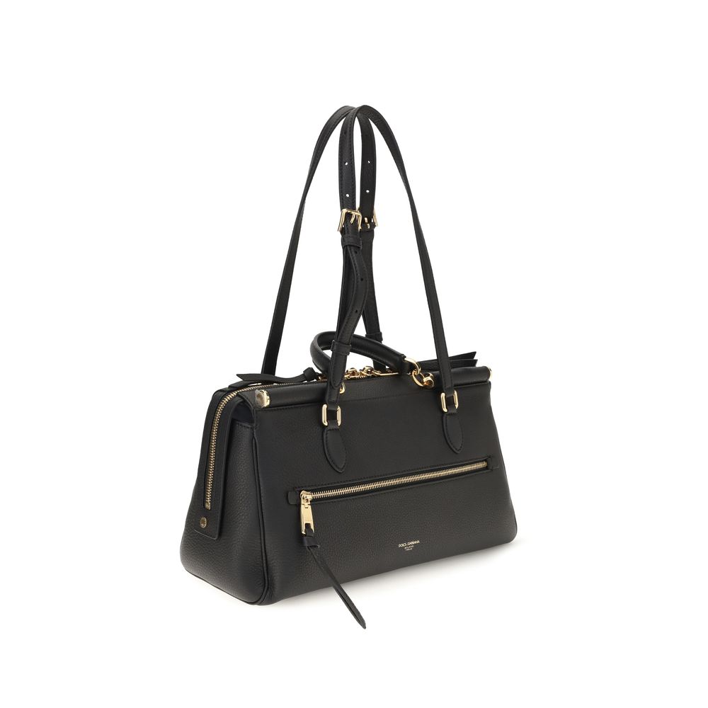 Dolce & Gabbana Black Calf Leather Bos Taurus Shoulder Bag | Regal Royce