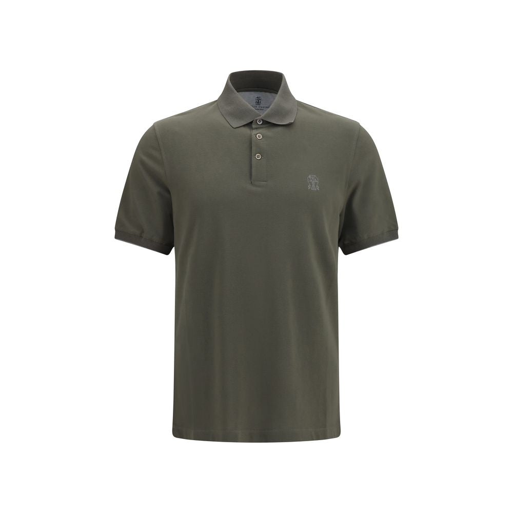 Brunello Cucinelli Bicolor Cotton Polo Shirt | Regal Royce