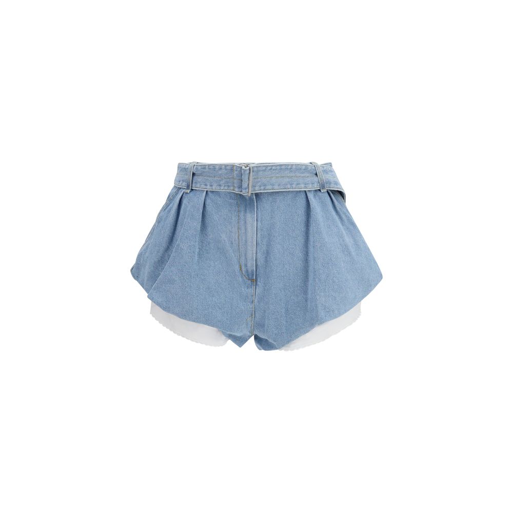 Magda Butrym Blue Cotton Bermuda Shorts | Regal Royce
