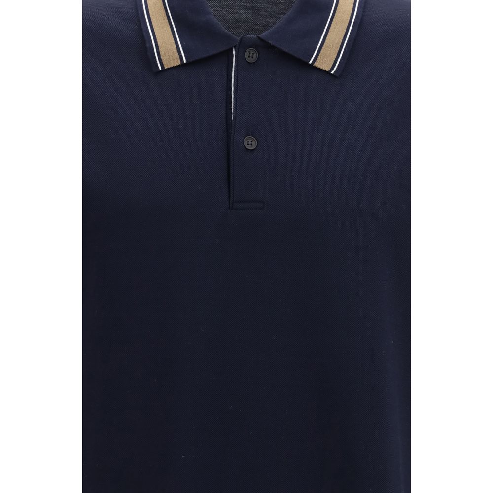 Ferragamo Blue Cotton Polo Shirt | Regal Royce