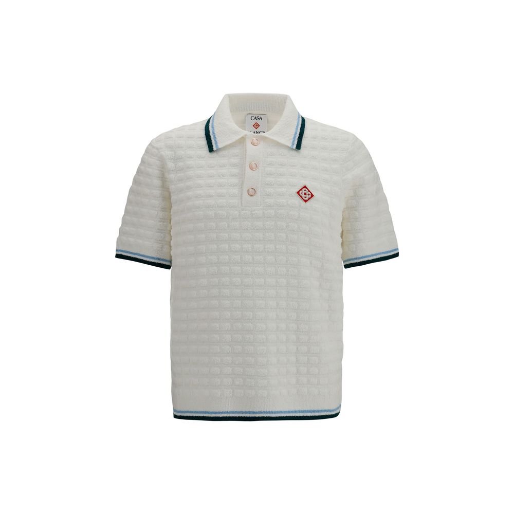 Casablanca White Cotton Polo Shirt | Regal Royce