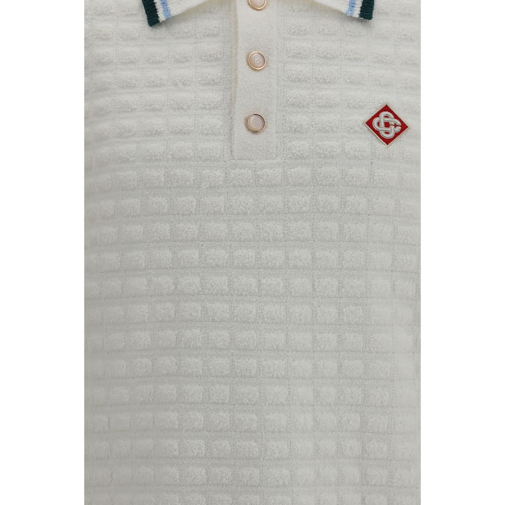 Casablanca White Cotton Polo Shirt | Regal Royce