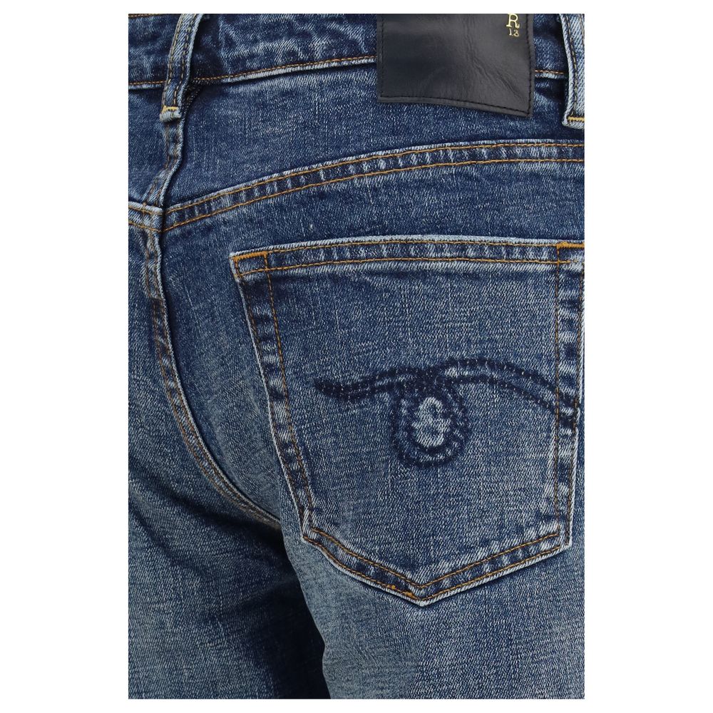 R13 Blue Cotton Straight-Leg Jeans | Regal Royce