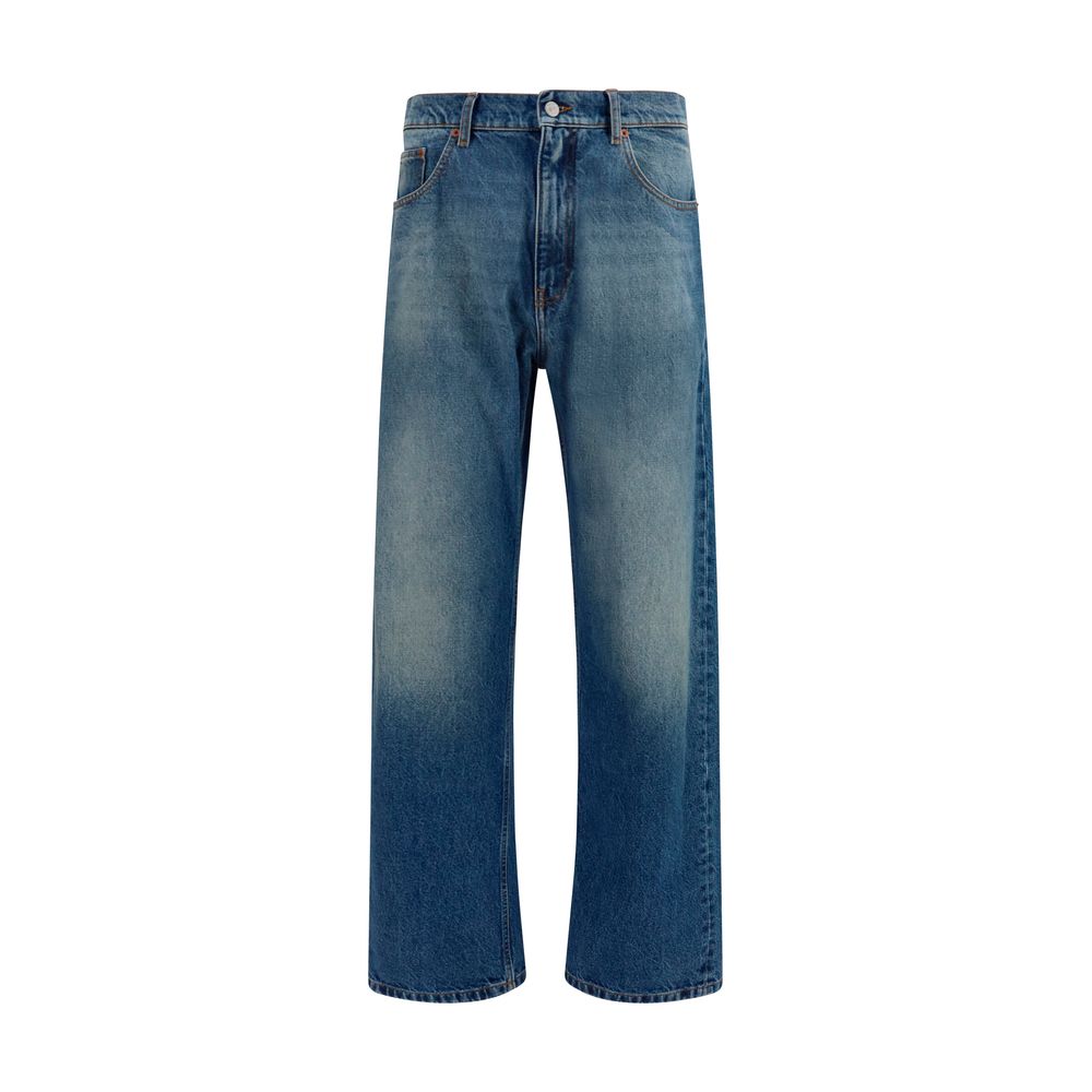 MM6 Blue Cotton Straight-Leg Jeans | Regal Royce