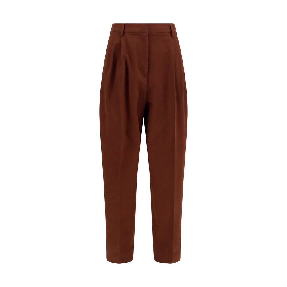 Fabiana Filippi Brown Cotton Casual Pants | Regal Royce