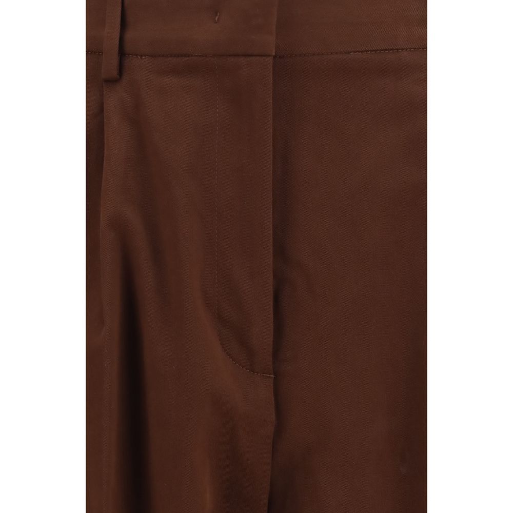 Fabiana Filippi Brown Cotton Casual Pants | Regal Royce