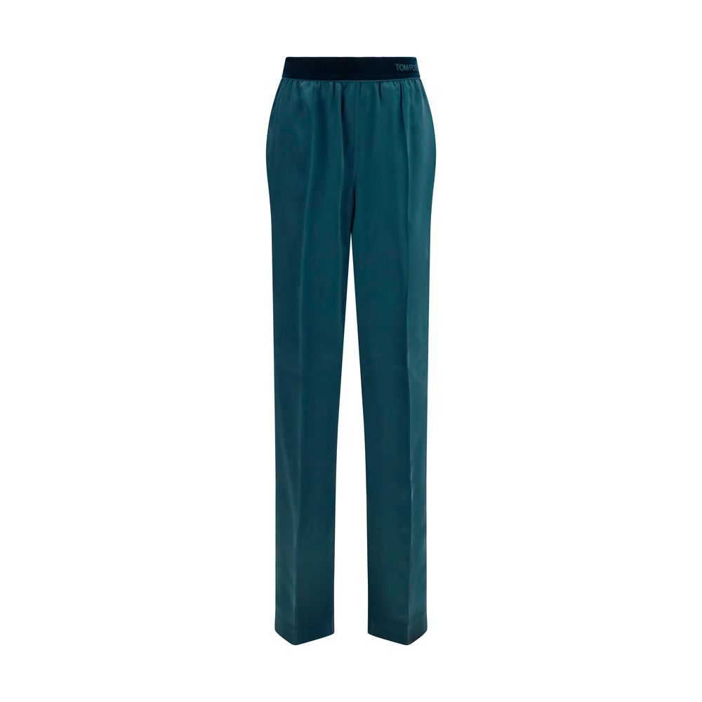 Tom Ford Blue Silk Casual Pants | Regal Royce