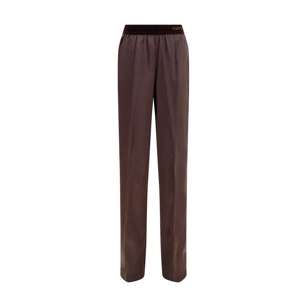 Tom Ford Brown Silk Casual Pants | Regal Royce