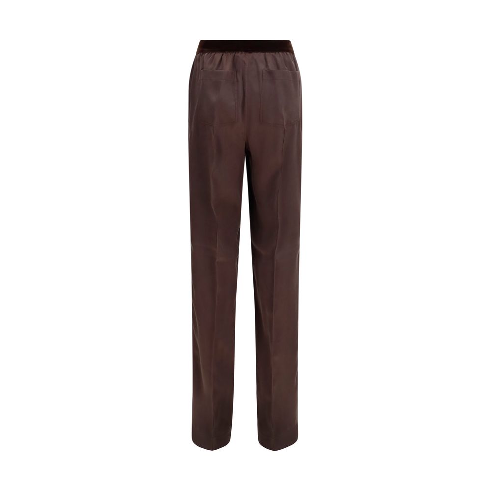 Tom Ford Brown Silk Casual Pants | Regal Royce