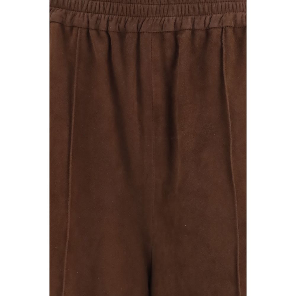 Fabiana Filippi Brown Leather Casual Pants | Regal Royce