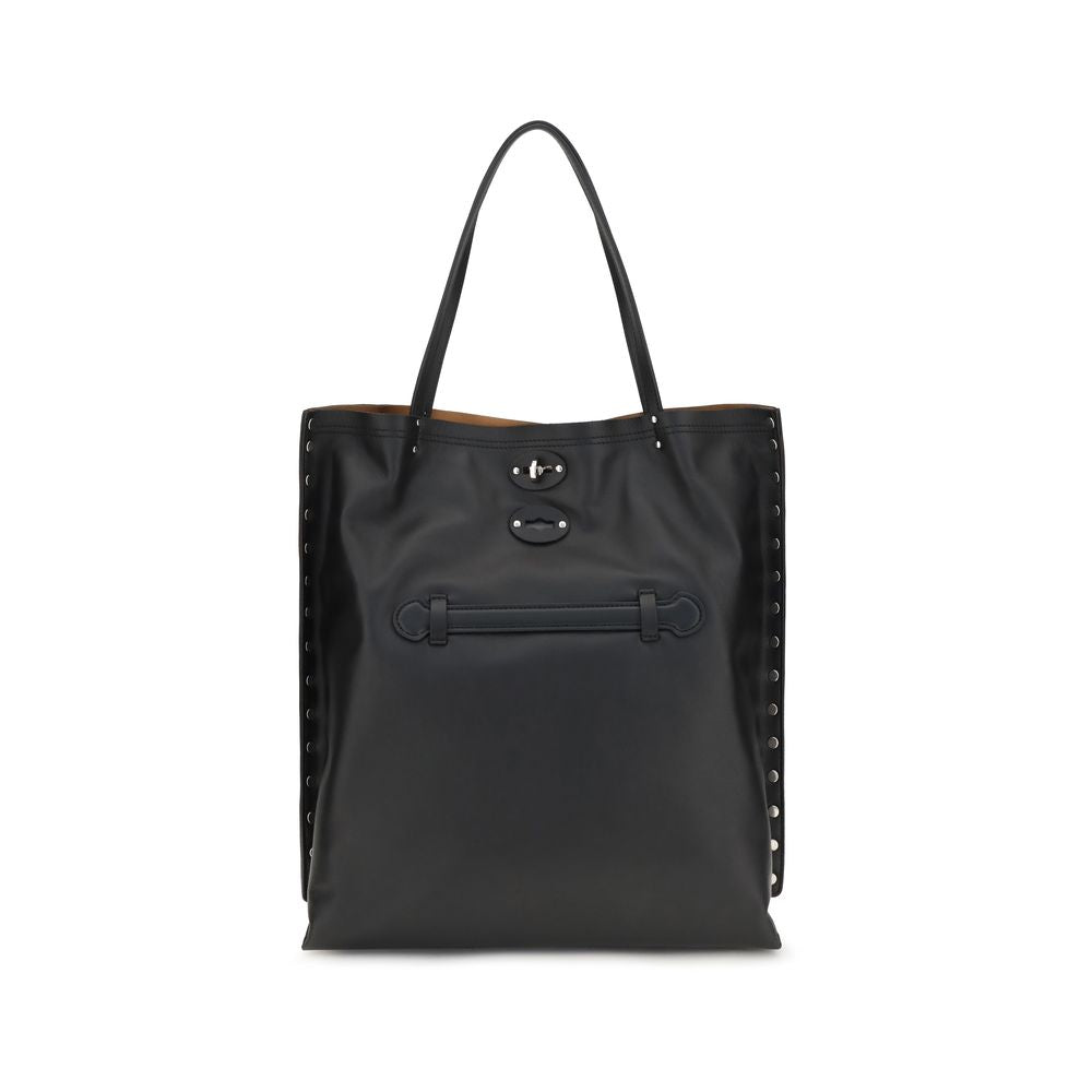 Zanellato Black Calf Leather Bos Taurus Shoulder Bag | Regal Royce