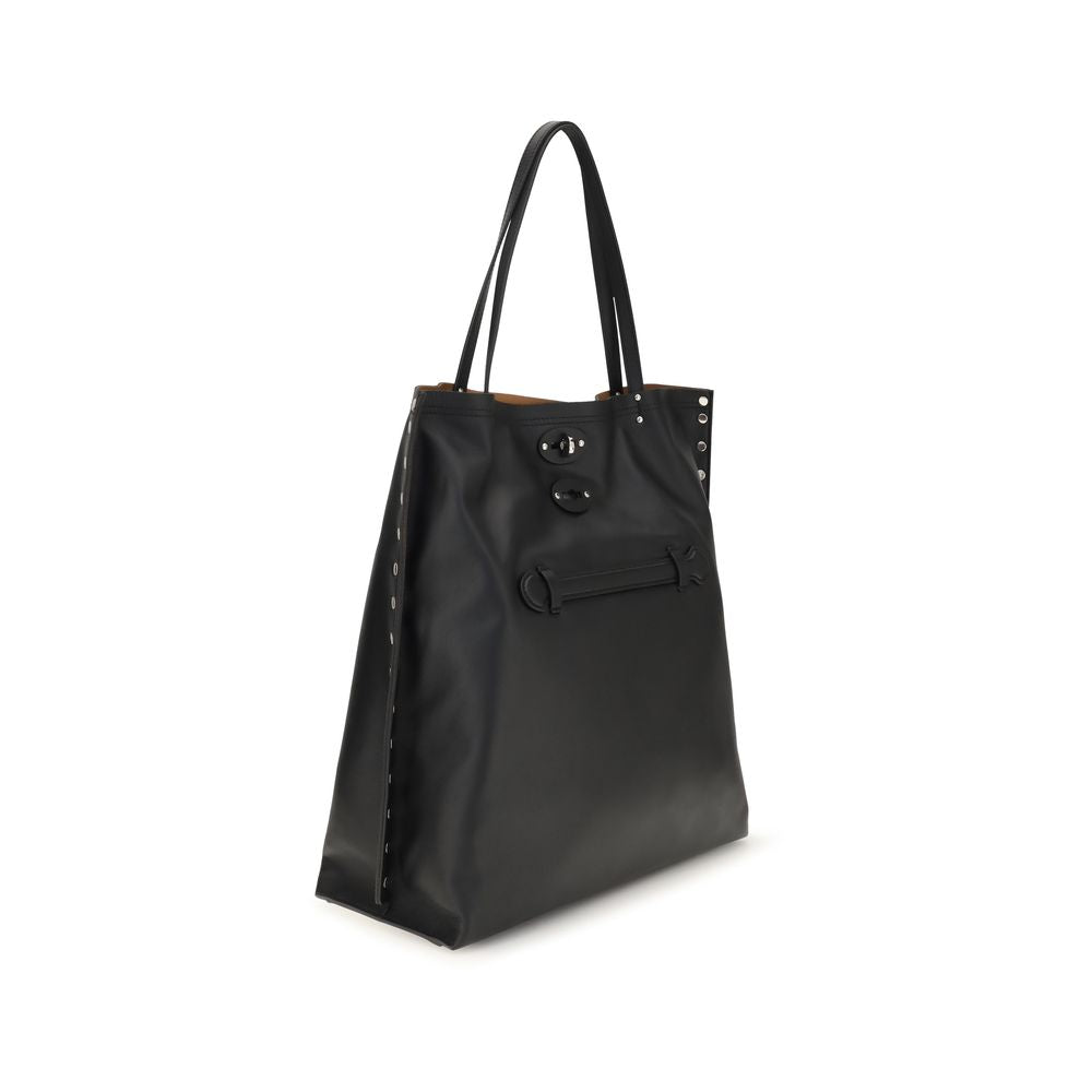 Zanellato Black Calf Leather Bos Taurus Shoulder Bag | Regal Royce