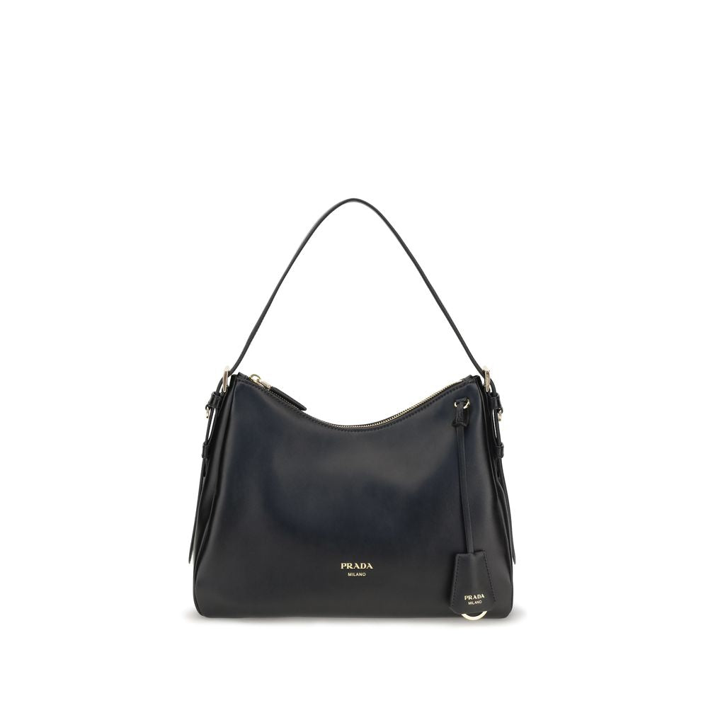 Prada Black Calf Leather Bos Taurus Shoulder Bag | Regal Royce