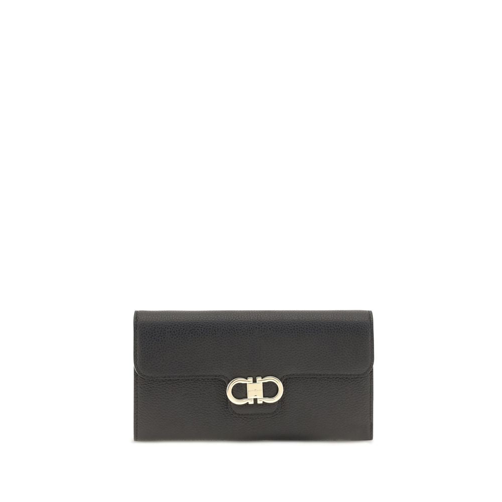 Ferragamo Black Calf Leather Bos Taurus Wallet | Regal Royce
