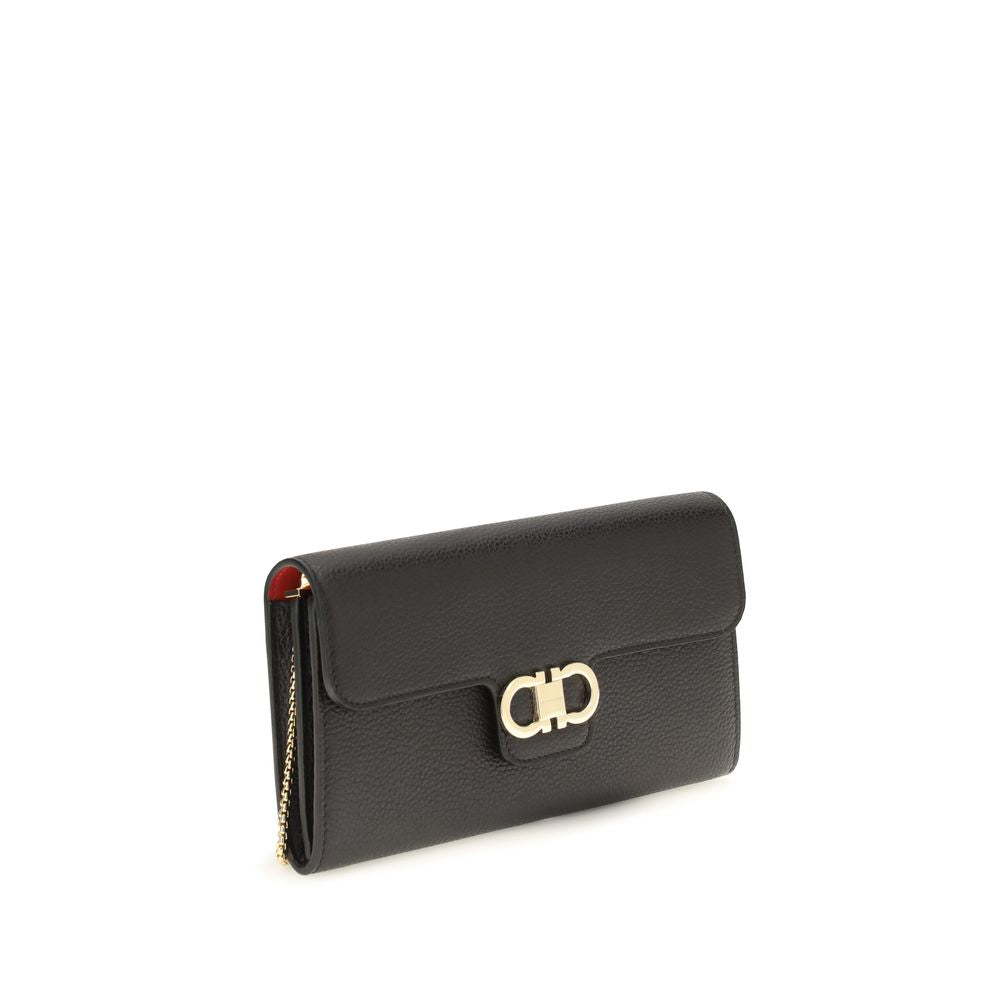 Ferragamo Black Calf Leather Bos Taurus Wallet | Regal Royce