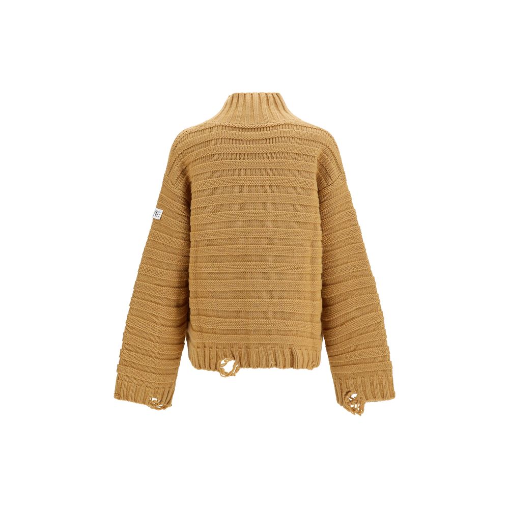 MM6 Beige Wool Oves Aries Turtleneck | Regal Royce