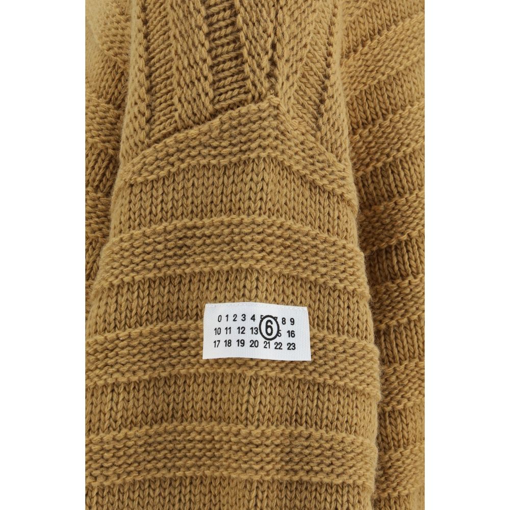 MM6 Beige Wool Oves Aries Turtleneck | Regal Royce