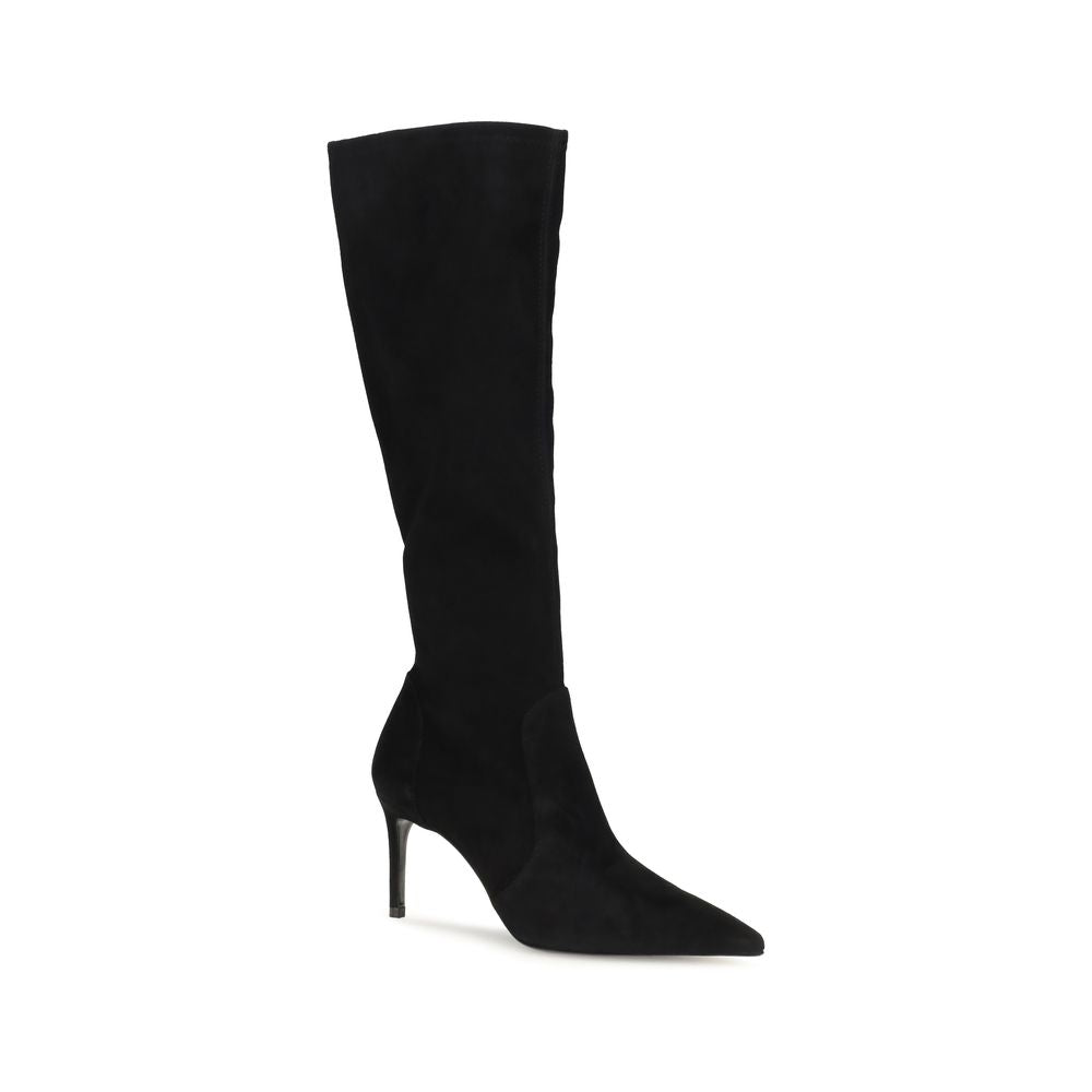Stuart Weitzman Black Calf Leather Bos Taurus Boots | Regal Royce