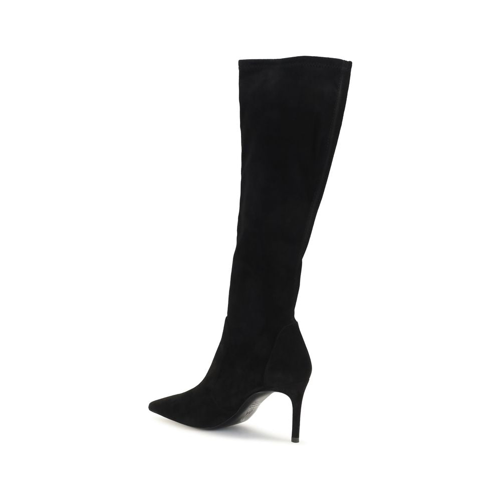 Stuart Weitzman Black Calf Leather Bos Taurus Boots | Regal Royce