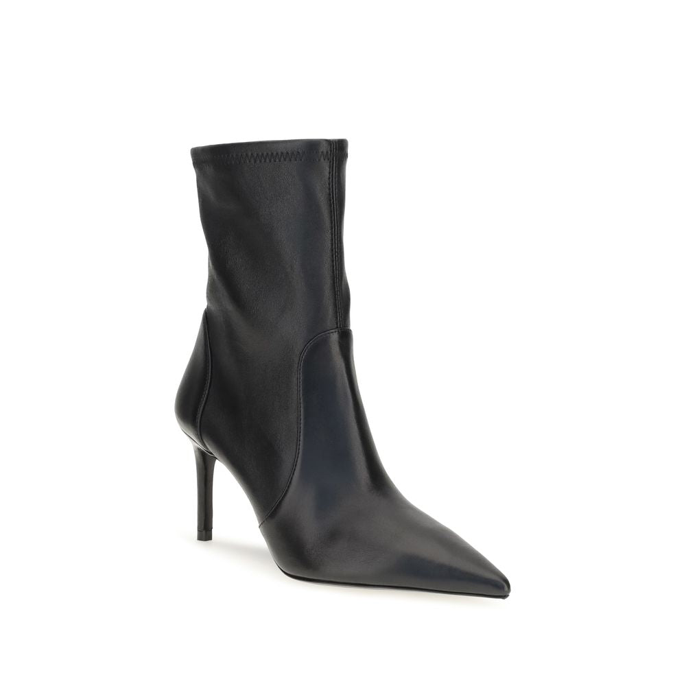 Stuart Weitzman Black Calf Leather Bos Taurus Ankle Boots | Regal Royce