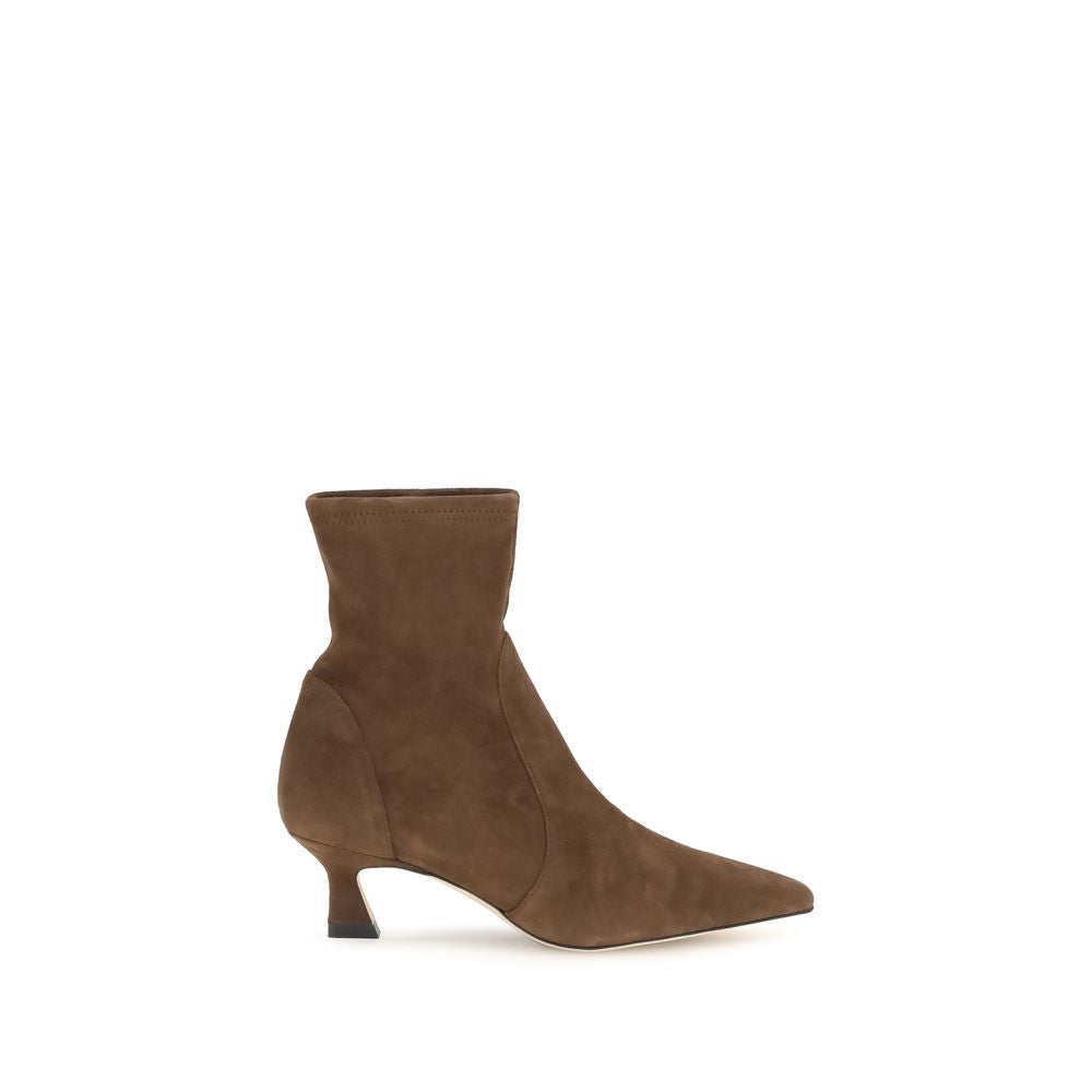 Stuart Weitzman Brown Calf Leather Bos Taurus Ankle Boots | Regal Royce