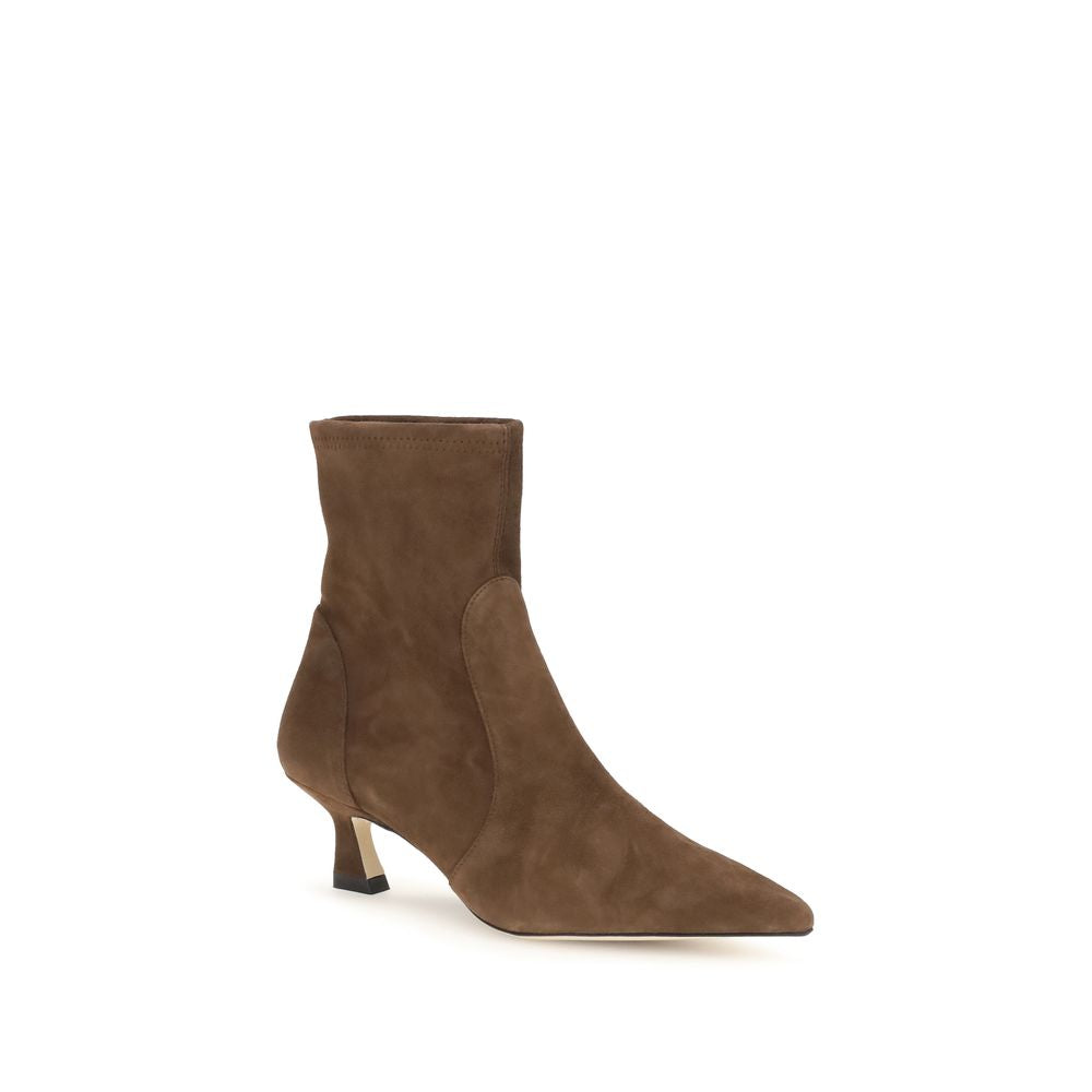 Stuart Weitzman Brown Calf Leather Bos Taurus Ankle Boots | Regal Royce