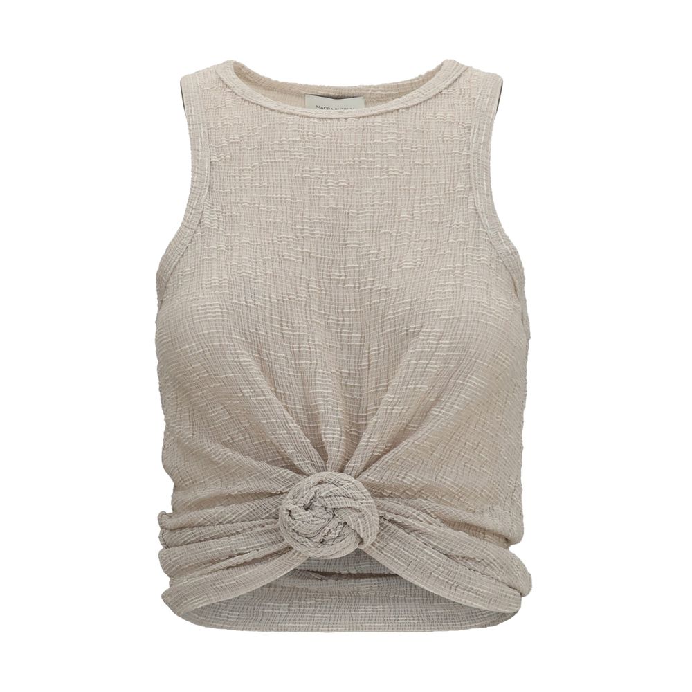 Magda Butrym Beige Lyocell Sleeveles T-Shirt | Regal Royce