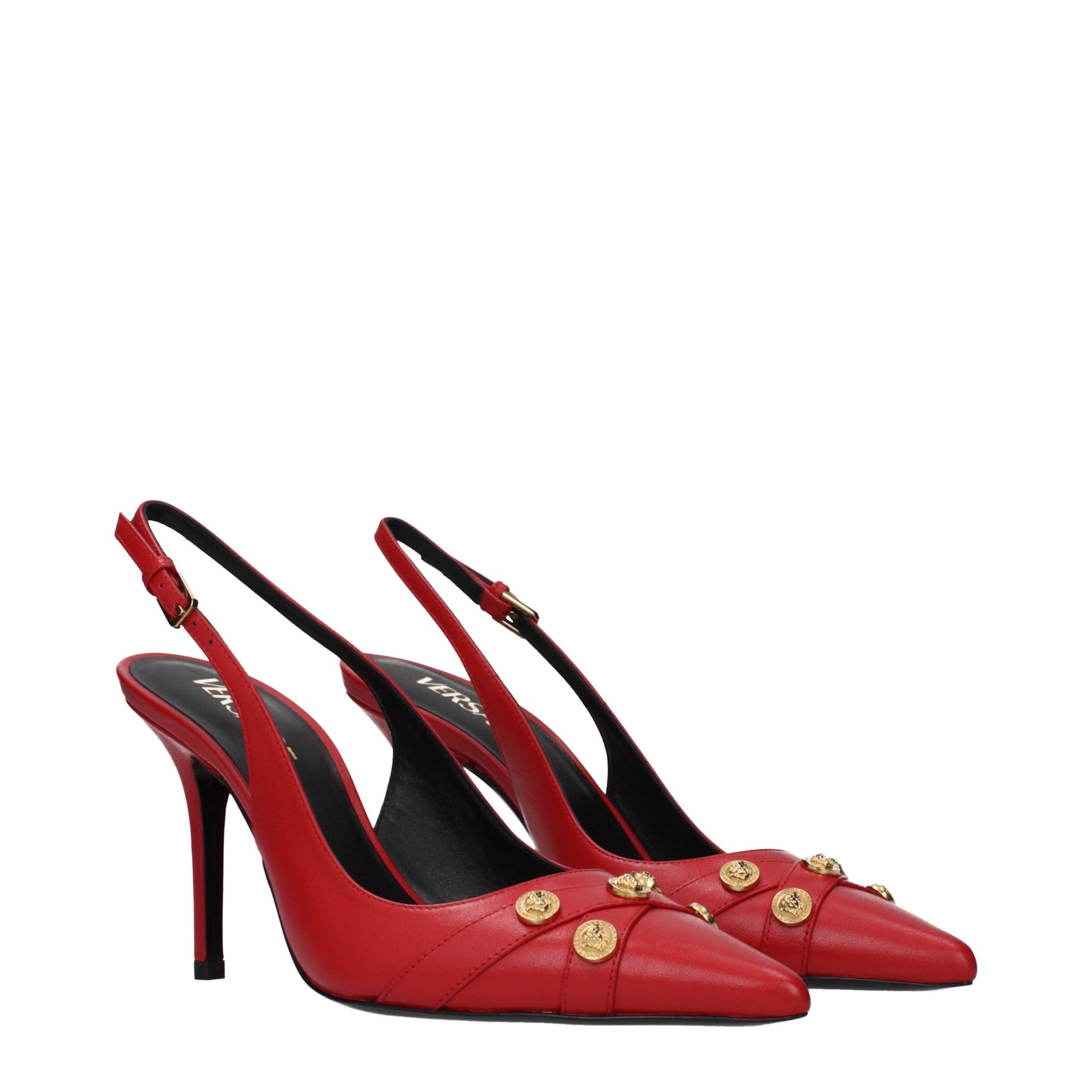 Versace Red Leather High Heel Pumps | Regal Royce