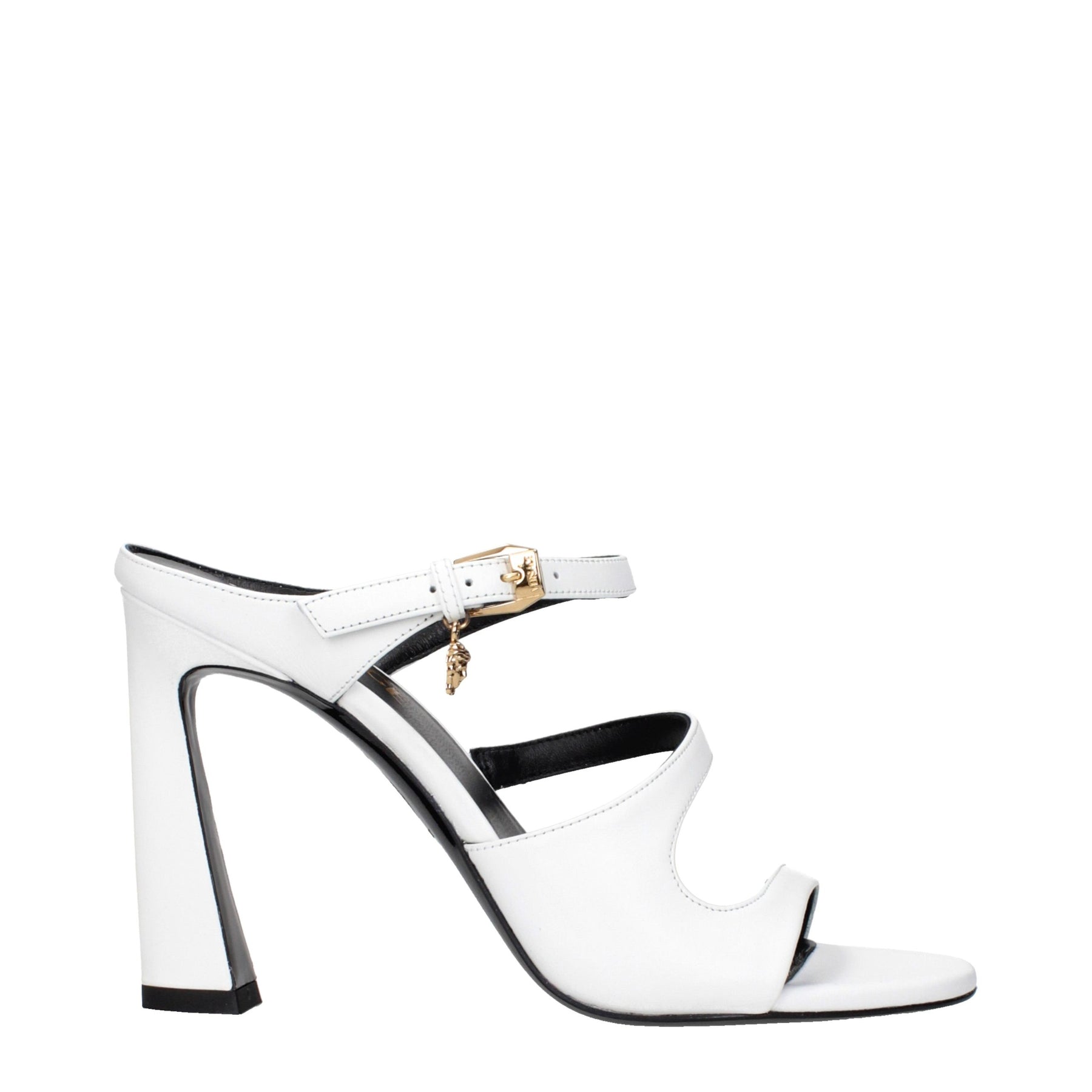 Versace White Leather Stiletto Heel Sandals | Regal Royce