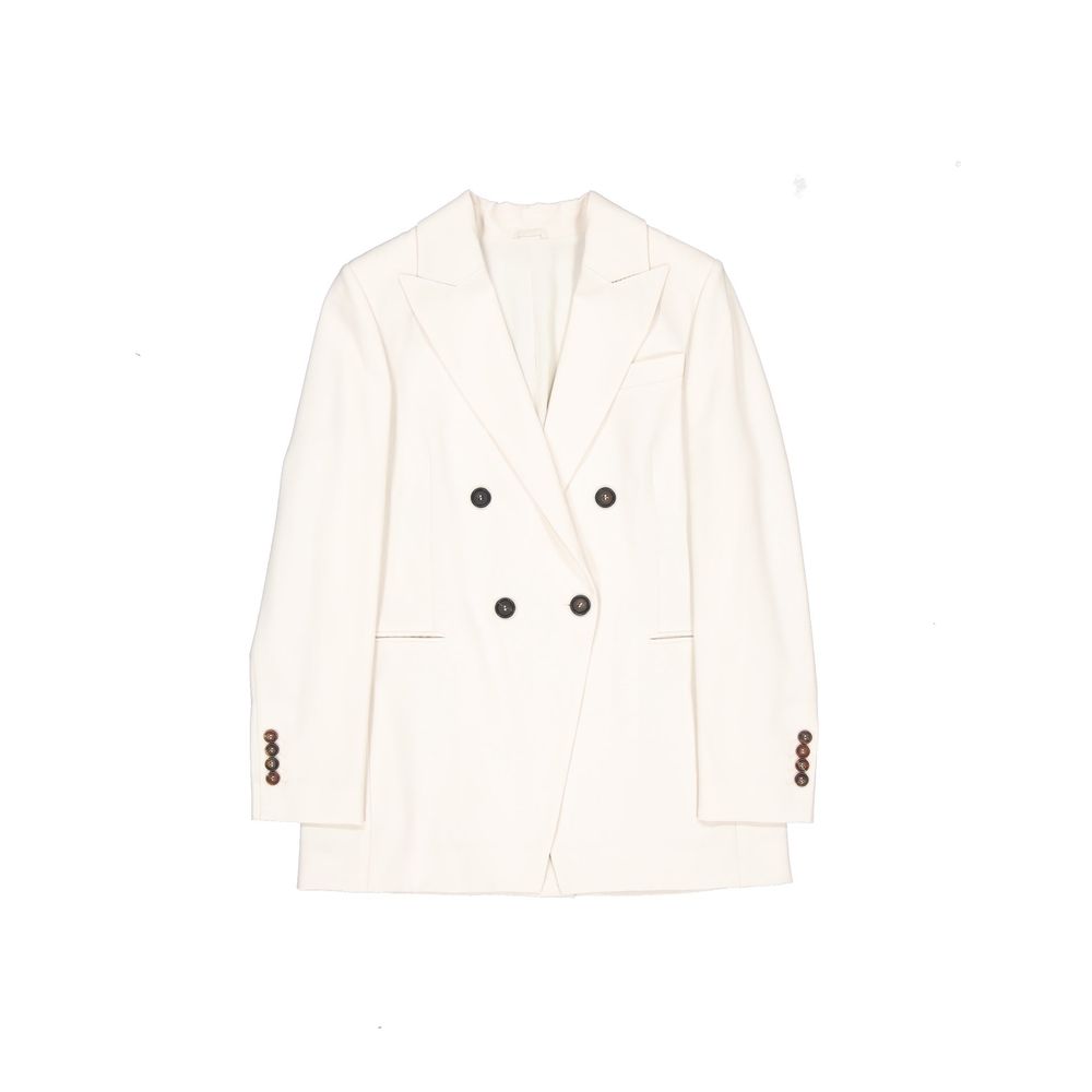 Brunello Cucinelli White Virgin Wool Blazer | Regal Royce