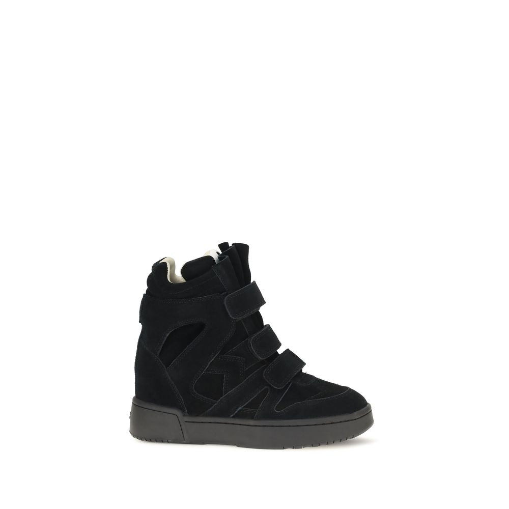 Isabel Marant Black Calf Leather Bos Taurus Sneakers | Regal Royce