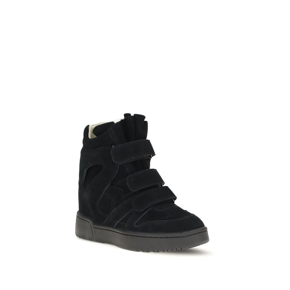 Isabel Marant Black Calf Leather Bos Taurus Sneakers | Regal Royce