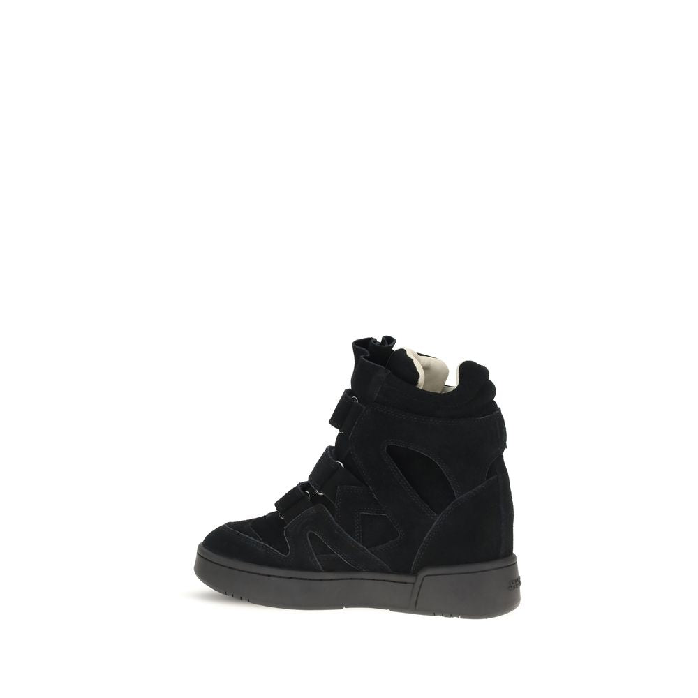 Isabel Marant Black Calf Leather Bos Taurus Sneakers | Regal Royce
