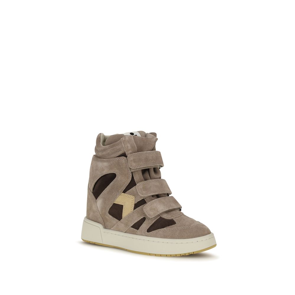 Isabel Marant Beige Calf Leather Bos Taurus High Top Sneakers | Regal Royce