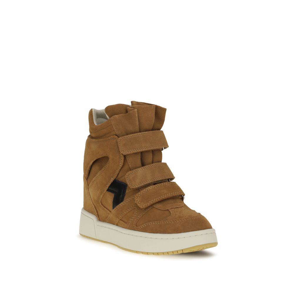 Isabel Marant Brown Calf Leather Bos Taurus High Top Sneakers | Regal Royce