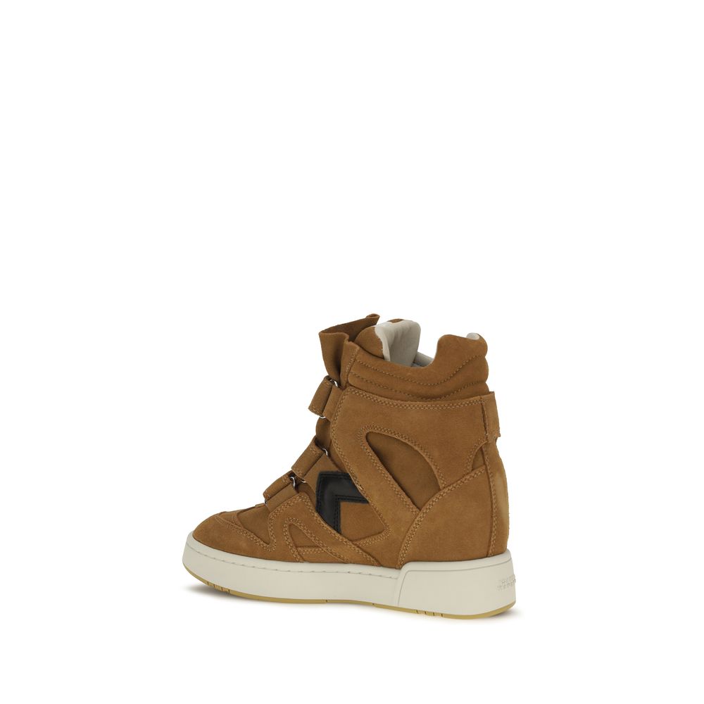 Isabel Marant Brown Calf Leather Bos Taurus High Top Sneakers | Regal Royce