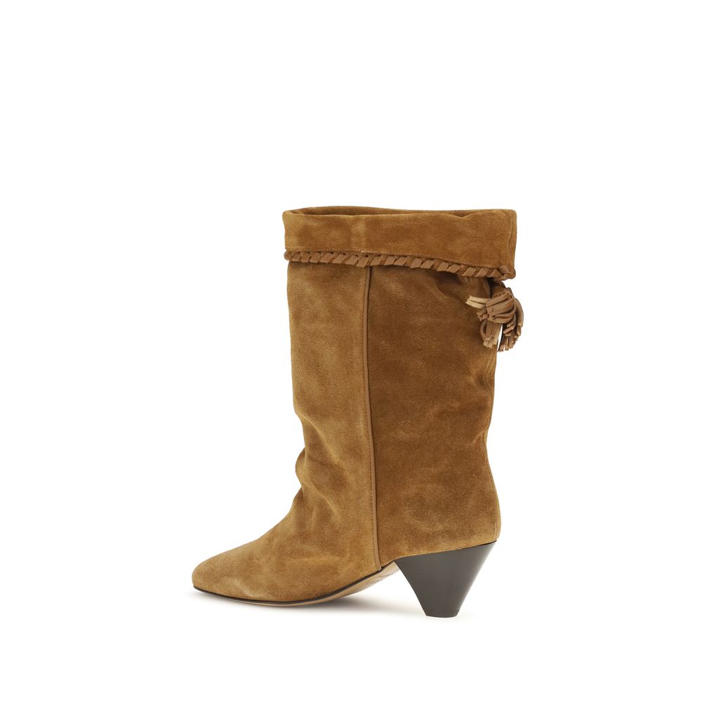 Isabel Marant Brown Calf Leather Bos Taurus Flat Boots | Regal Royce