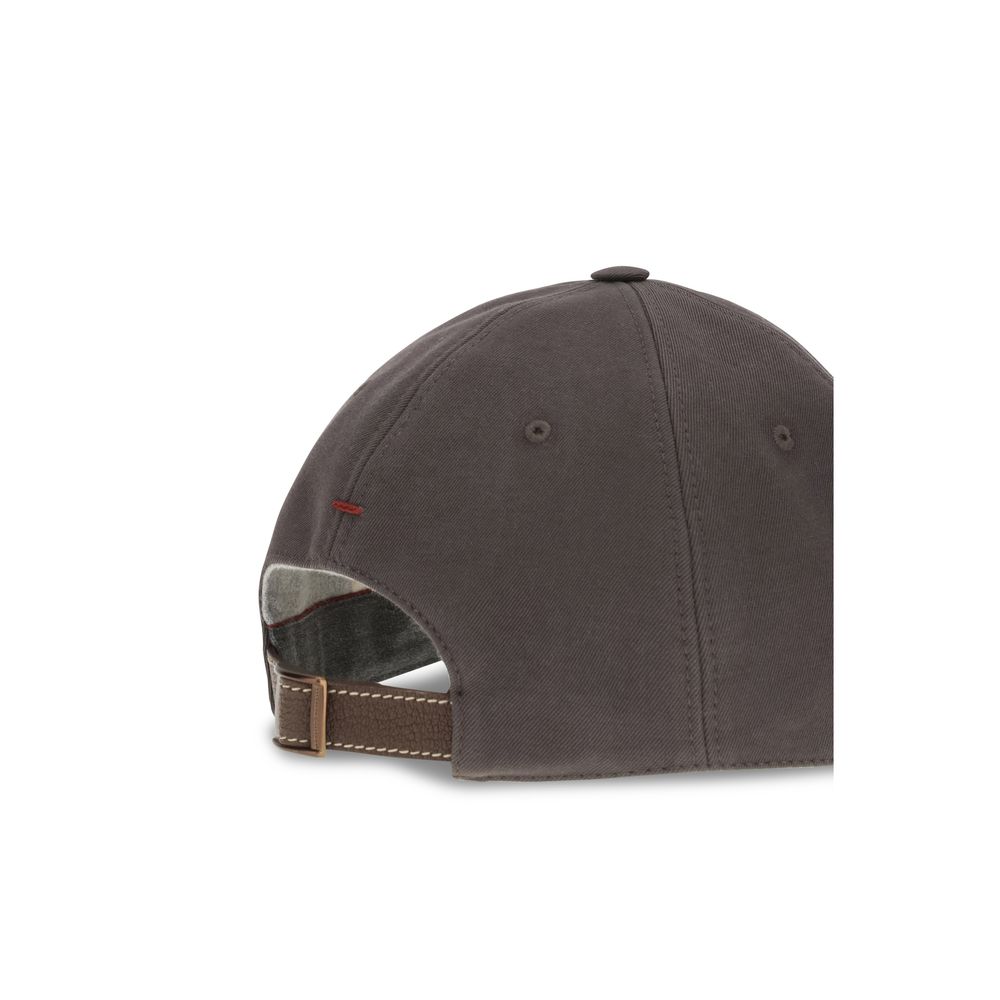 Brunello Cucinelli Brown Cotton Cap (Baseball Hat) | Regal Royce