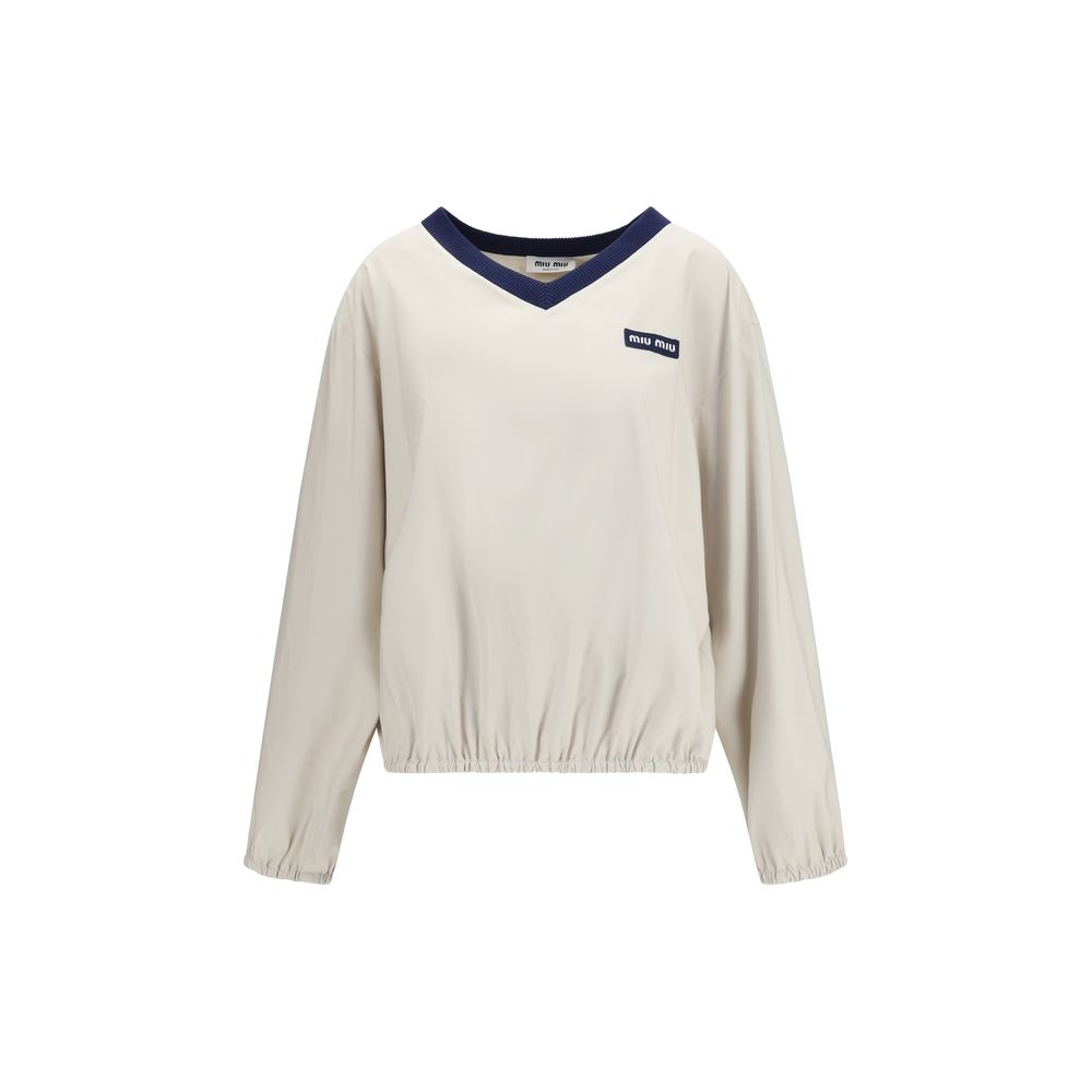 Miu Miu Beige Recycled Polyester Sweatshirt | Regal Royce