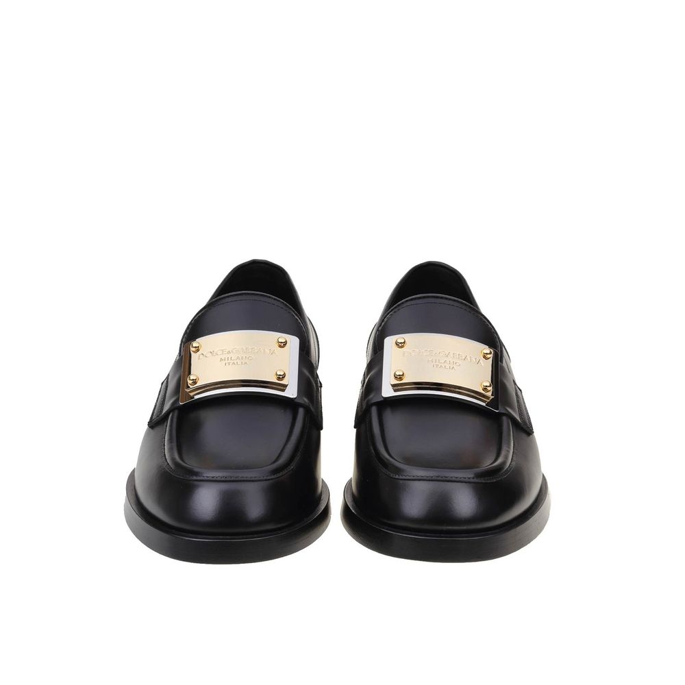 Dolce & Gabbana Black Calfskin Slip-On Loafers | Regal Royce