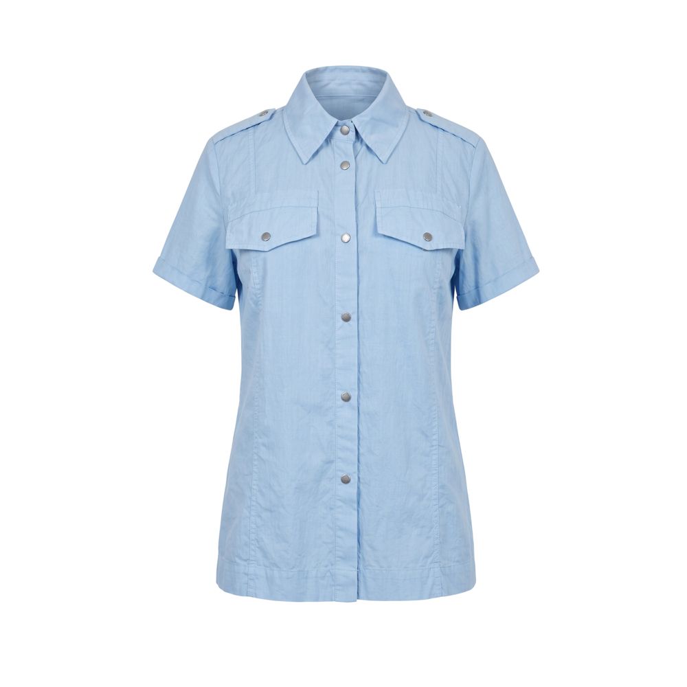 Mr&Mrs Italy Light Blue Cotton Women Shirt | Regal Royce