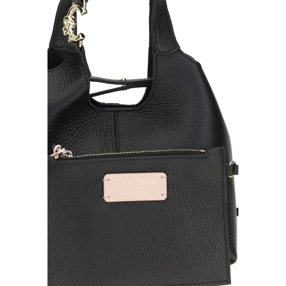 Coccinelle Black Calf Leather Bos Taurus Shoulder Bag | Regal Royce