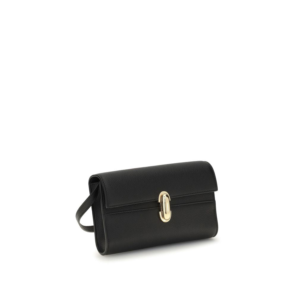 Savette Black Calf Leather Bos Taurus Shoulder Bag | Regal Royce