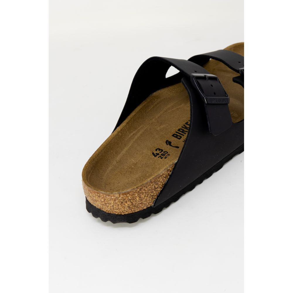 Birkenstock Black Synthetic Flat Sandals | Regal Royce