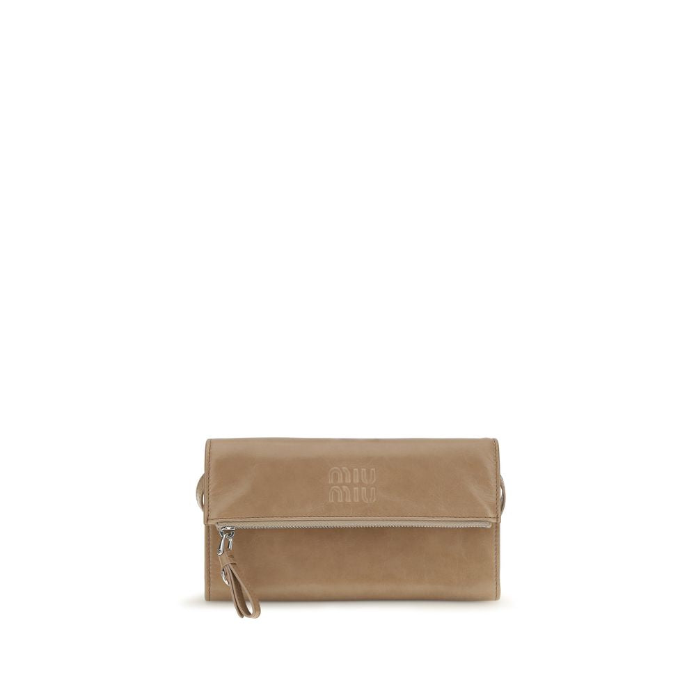 Miu Miu Beige Calf Leather Bos Taurus Clutch Bag | Regal Royce