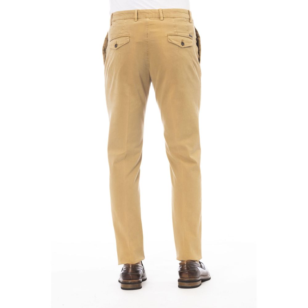 Peserico Beige Cotton Men Pants | Regal Royce