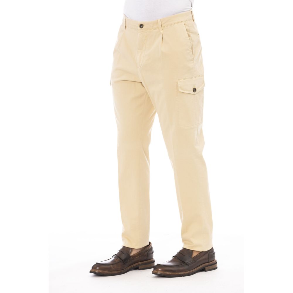 Peserico Beige Cotton Men's Pant | Regal Royce